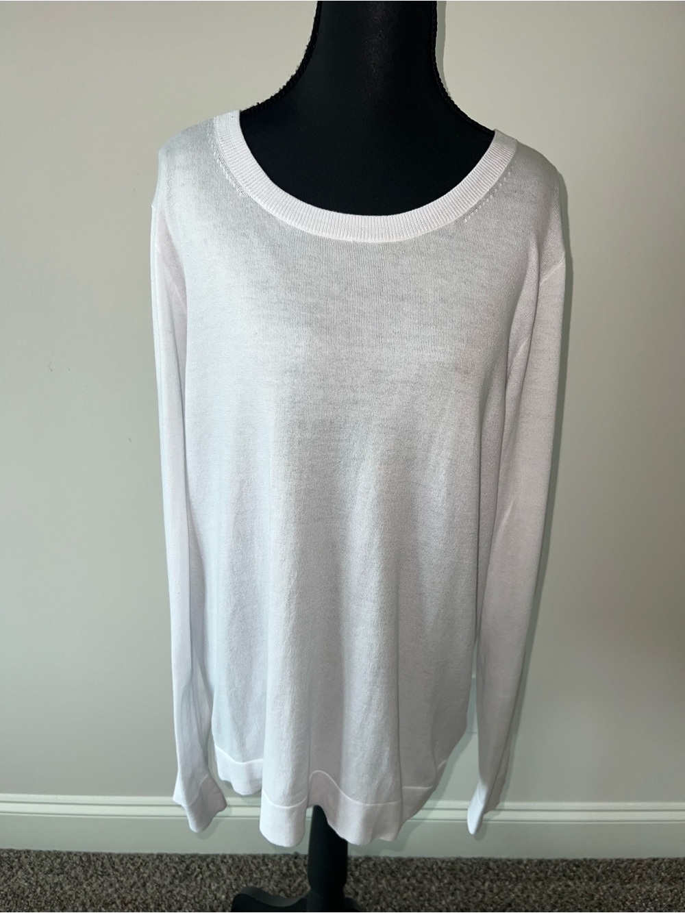 NWT J. Crew Teddie White Scoop Neck Lightweight Sweater